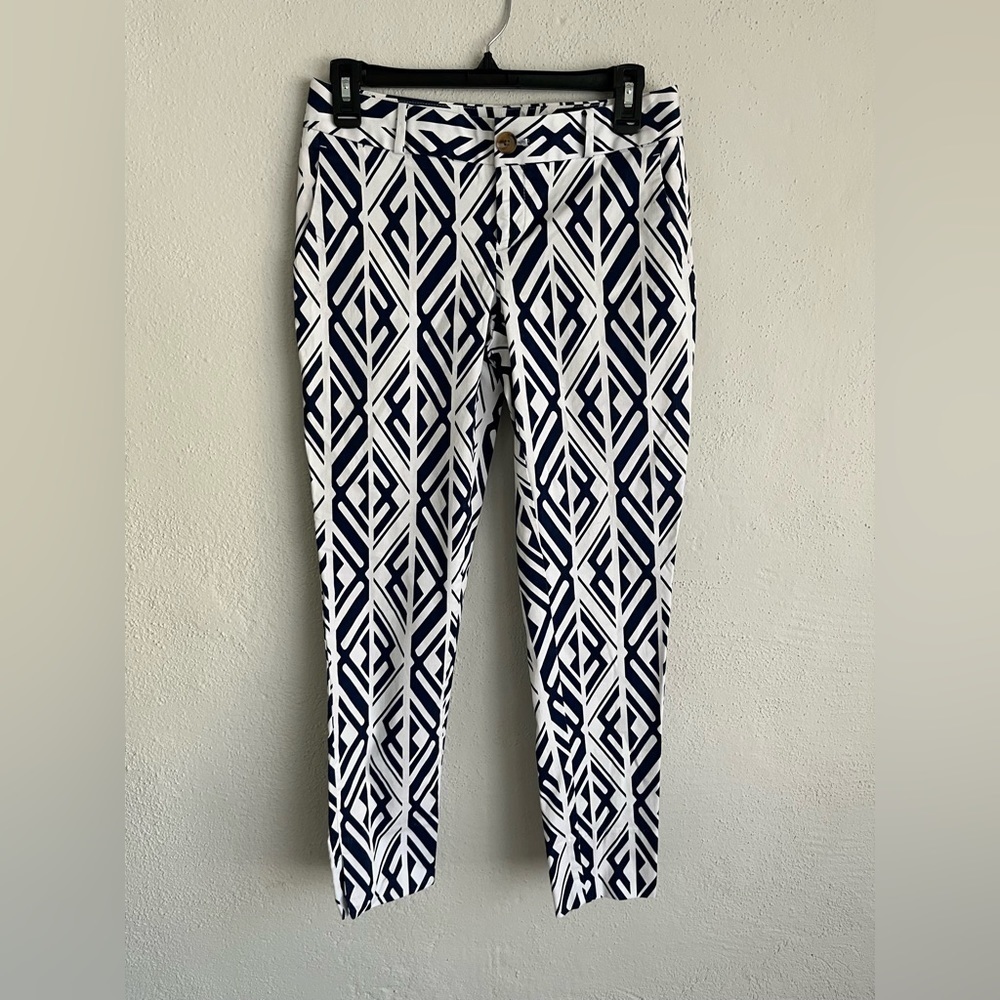 BANANA Republic woman Blue/ White Dress Pant Size 0/ 28